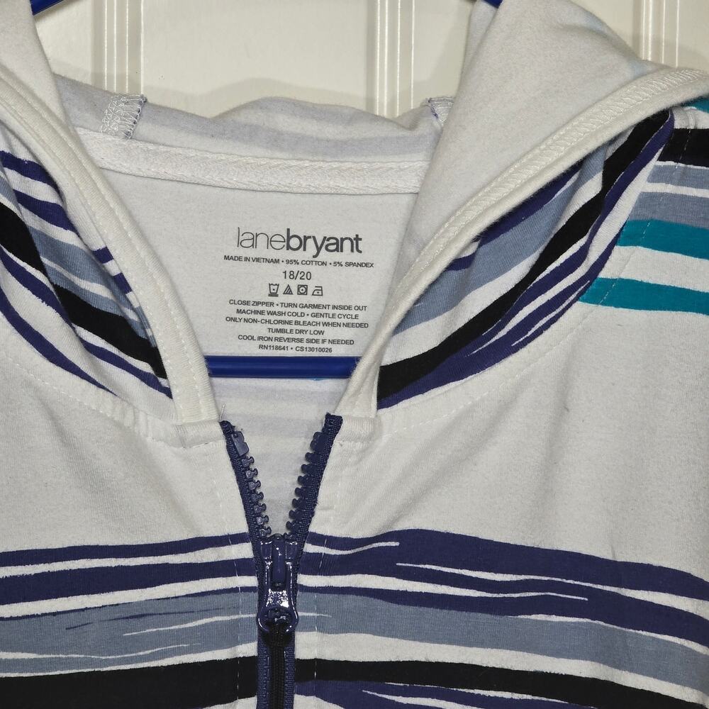 Lane Bryant Classic Soft Lightweight Nautical Full Zip Jacket Womens 18/20 - Picture 2 of 4